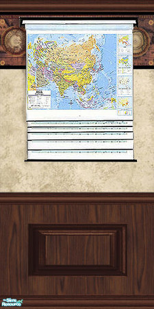 Sims 2 — School Wall with Maps by Halfcreek — created by Halfcreek