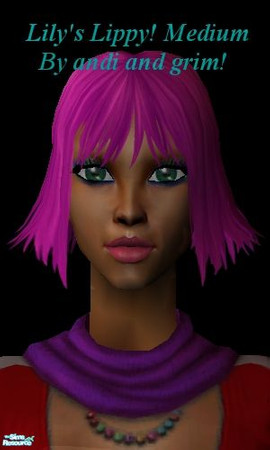 Sims 2 — Lily!!! - Meduim by andi and grim — Lily is a normal sim who loves nu rave and bright pink, this is her lippy in
