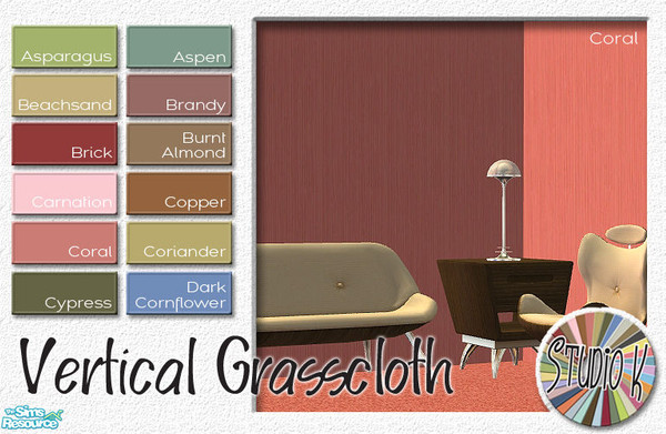 Sims 2 — Studio K Vertical Grasscloth_Set 01 by StudioKhagerks — 
