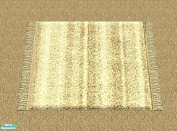 Sims 2 — Fringed Rug - Beige Stripe by Raveena — Part of the Fringed rug set.