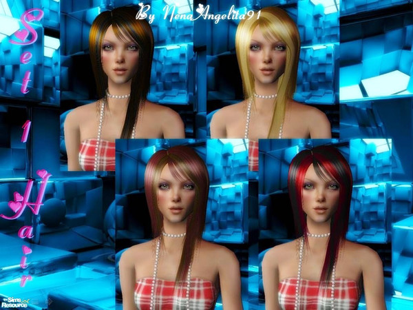 Sims 2 — Set 1 Hair by NenaAngelita91a — For this recolor set hair you need the mesh of the hair 56 by Raonsims.com Enjoy