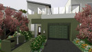 Sims 3 — Green apartment houses by lenifka2 — The middle house is playable, the side houses are for NPC sims. Free