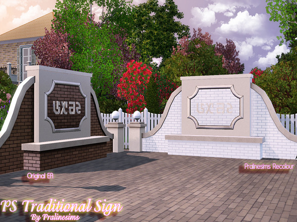 Sims 3 — Traditional Sign (White Version) by TSR Archive — EA recolour by Pralinesims. We hope you like this white