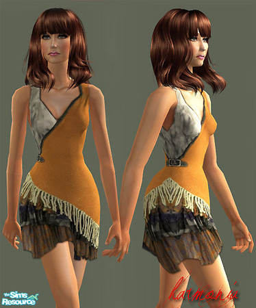 Sims 2 — Designer Wunderkind Dress - 3 by Harmonia — Ruffle dress from Wunderkind featuring a smoky black silk dress