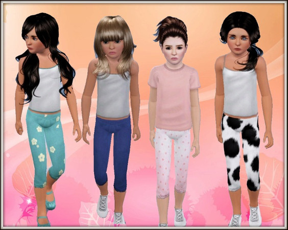 Sims 3 — Lace Trim Leggings For Girls by Precious_Sims — Leggings for girls,recolorable.