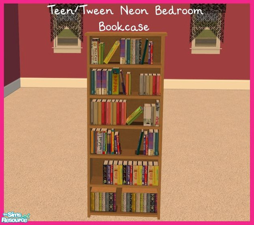 Sims 2 — Teen/Tween Neon Bedroom - Bookcase by sinful_aussie — Bookcase for the neon bedroom.