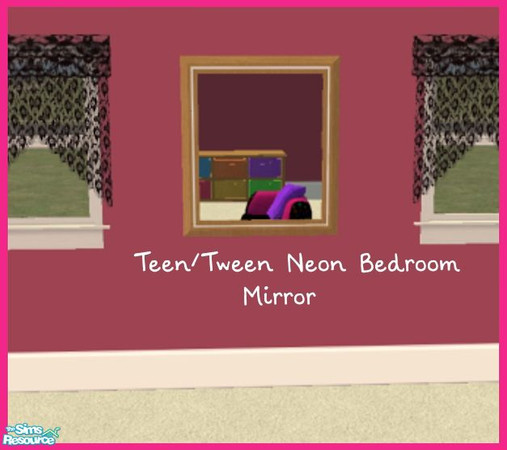 Sims 2 — Teen/Tween Neon Bedroom - Mirror by sinful_aussie — 