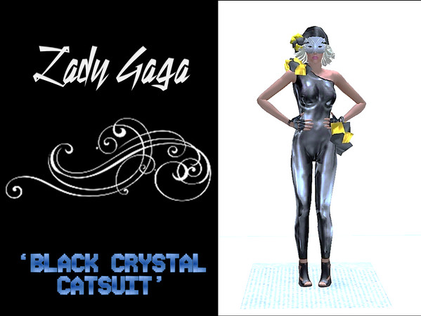 Sims 3 — Lady Gaga - Crystal Catsuit by WhamettNuht — Lady Gaga's Black Crystal Catsuit as seen in Poker Face. Hope you