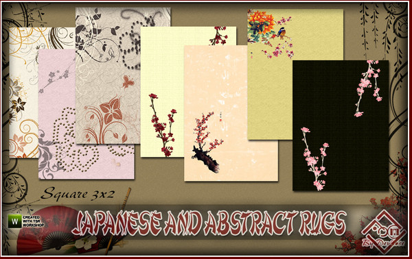 Sims 3 — Japanese and Abstract Rugs by Devirose — by Devirose -Collection of rugs abstract and japanese-the pictures of