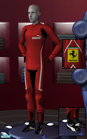 Sims 2 — Puma/Ferrari Racing Suit by Magic_Creations2 — Simple: A Red Puma Ferrari Racing Suit :)