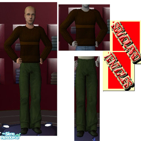 Sims 2 — Squidward Tenticals by Alessaismyidol2 — This is the human form of Squidward