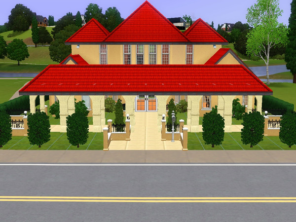 Sims 3 — 100 Ely Road 1bdrm 2 bath by blurred2 — Open courtyard with two pavilion style areas on each side of entrance