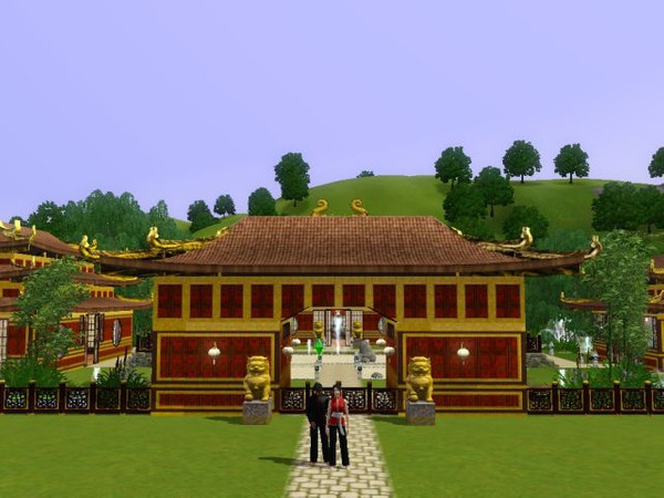 Sims 3 — Golden Dragon Wedding Chapel by jadepanther198303 — Banquet Hall, Dance Floor and bar, and wedding chapel with