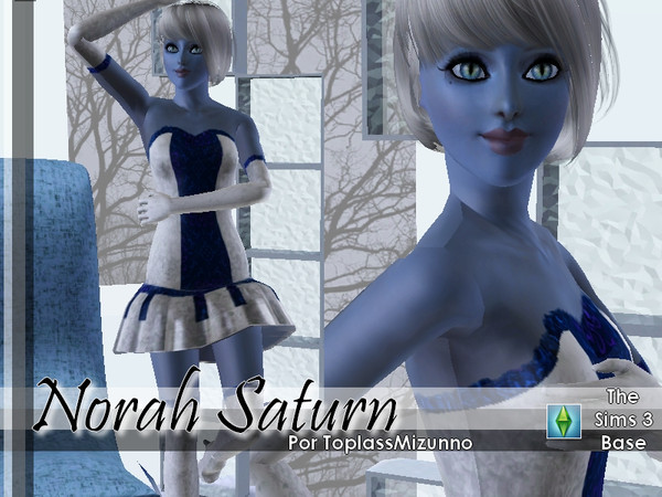 Sims 3 — Norah Saturn - Toplass Mizunno by toplassmizunno — She is a beautful bleu Alien.. I hope you enjoy..