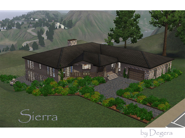 Sims 3 — Sierra by Degera — The Sierra features three bedrooms, four bathrooms, a laundry room, kitchen, dining room, a