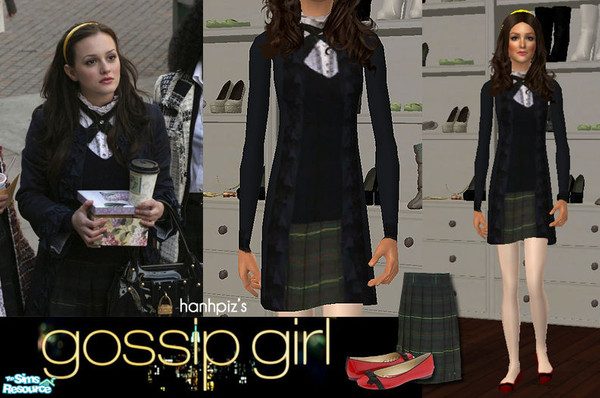 Sims 2 — Gossip Girl Blair Waldorf School wear in Pilot (Young Adult) by hanhpiz2 — This is one of my favourite outfits