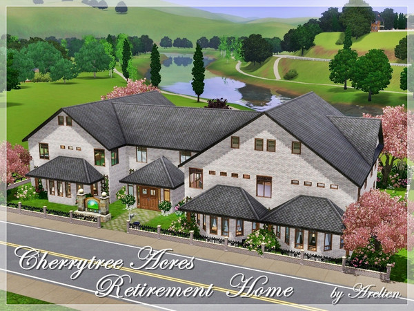 Sims 3 — Cherrytree Acres Retirement Home by Arelien — Charming retirement home for elder sims to relax and mingle with