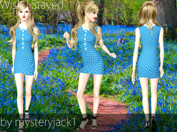 Sims 3 — Wish I Stayed by mysteryjack1 — A cute yet classy dress with buttons and a collar :)