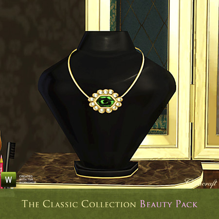 Sims 3 — Classic Collection Emerald Necklace by Cashcraft — Emeralds and pearls are a classic jewelry combination.