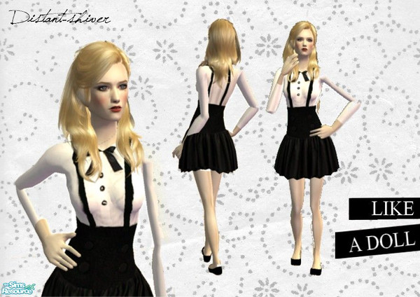 Sims 2 — [Distant-shiver] - Like a Doll by Distant-shiver2 — A cute black & white outfit for those who love lolita