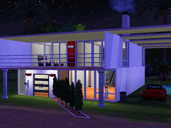 Sims 3 — Botanica by trkforlife2 — This 1 bedroom, ultra-modern house is perfect for a young couple. It has 1 ensuite, a