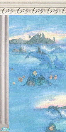 Sims 2 — Seaworld Wall by VictoriaGrace — Seaworld wall full of color and sea life