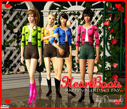 Sims 2 — Heart Boots [ C o l l e c t i o n ] by doumeki — In this special day, be happy loving everything. Happy