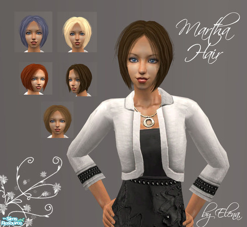 Sims 2 — Martha Hair by Elena. — Requires mesh from XM Sims - found at the bottom of the page. Link below! Enjoy!