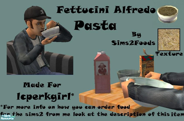 Sims 2 — Fettucini Alfredo Pasta  by Sims2Foods — 