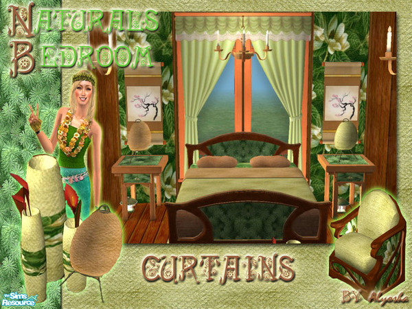 Sims 2 — Naturals Bedroom Set - Curtains by Alyosha — Part of the Naturals Bedroom Set! Look out for the first superset