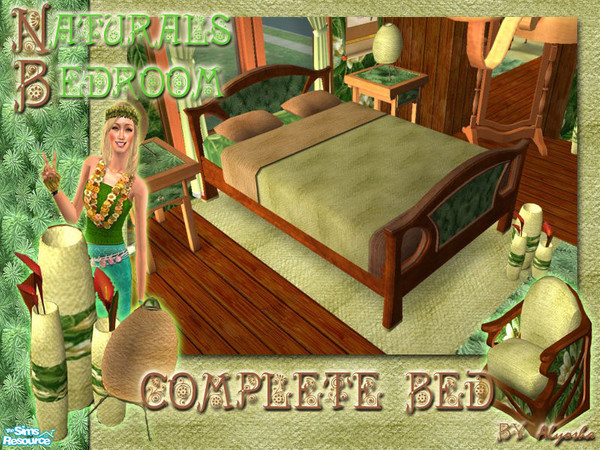 Sims 2 — Naturals Bedroom Set - Complete Bed by Alyosha — Part of the Naturals Bedroom Set! Look out for the first