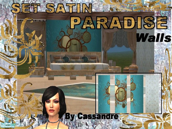 Sims 2 — Set Satin Paradise-walls by kibanahnah — This is the matching set of walls of my roomset \" satin