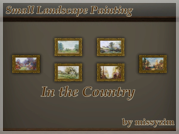 Sims 3 — MZ_Painting_In the Country by missyzim — A smaller version of the EA landscape painting with 6 country scenes.