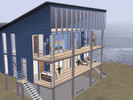 Sims 3 — Loft House by Hayley1993 — A charming blue-sided loft house, perfect for beach living or in the city. With 3