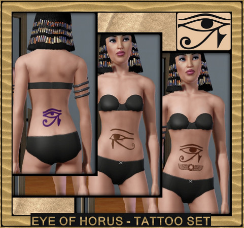 Sims 3 — Eye Of Horus-Tattoo Set by allison731 — This set includes three different images of the Horus Eye. All tattoos