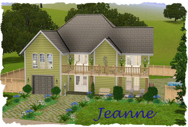 Sims 3 — Jeanne by elena99e2 — This medium size home has a fully furnished second floor with an open floorplan. Features