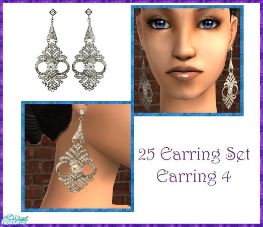 Sims 2 — 25 Earring Set - 4 by sinful_aussie — Diamond bridal earrings!