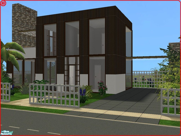 Sims 2 — Main Street 124 by Djeranotjuh — This is a Modern Brown House. Let me know what you think about it.