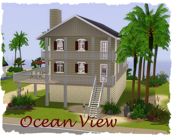 Sims 3 — Ocean View by elena99e2 — This 3 bedroom, beach-front home has a floorplan with a very nice flow and includes an
