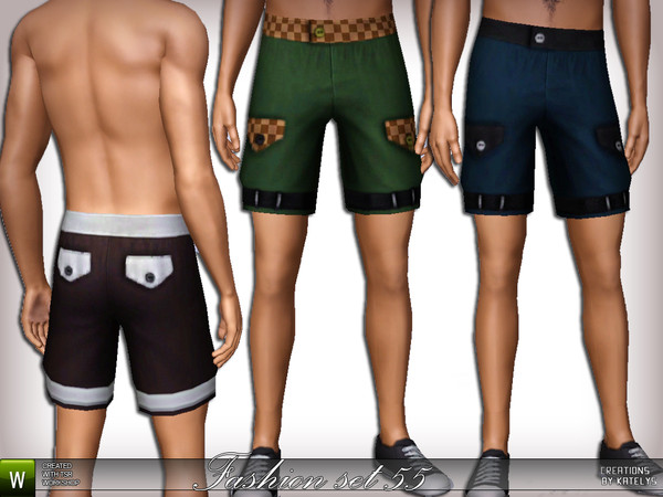 Sims 3 — FS 55 bottom 01 by katelys — New shorts. 4 color palettes.