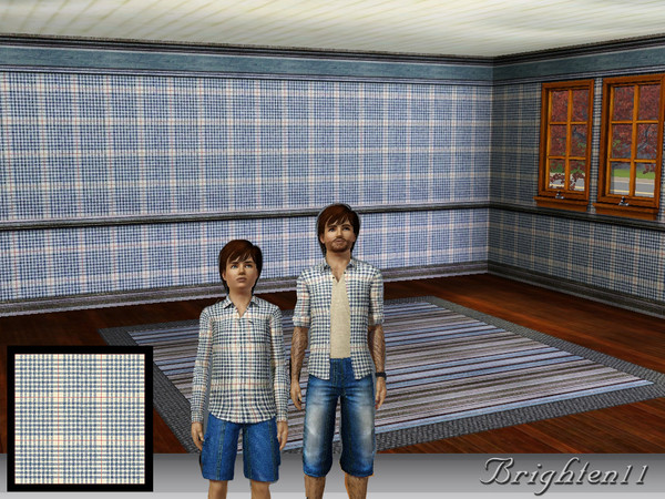 Sims 3 — BR11 Blue Gingham by Brighten11 — Blue Gingham - Brighten11 Seamless with two editable channels. Have fun!