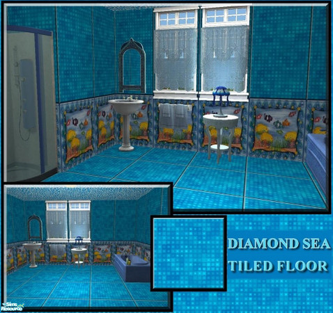 Sims 2 — Forever Blue - Floor-Diamond Sea by allison731 — This item is part of Forever Blue set. Floor with the