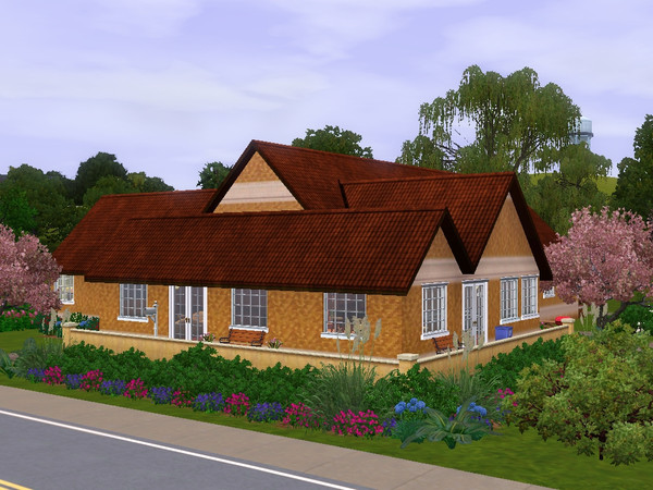 Sims 3 — 16 Puddlewick Drive by blurred2 — 1 story with 4 bedroom, 4.5 bath. Reading area, open dinning, kitchen, living