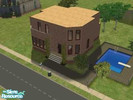 Sims 2 — Small Modern by dreaming_vampire — This house includes: a pool ,sitting room, kitchen, open dinning room, music
