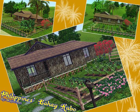 Sims 3 — Philippines' Bahay Kubo by Majuchan — Philippines' Traditional Home. It has simple and open space floor plan.
