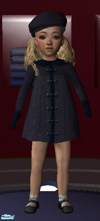 Sims 2 — Toddler Outfit by giasims — Vintage coat and hat for toddler. Found under both everyday and outdoors (for those