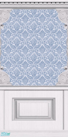 Sims 2 — Blue Damask with Framework by Halfcreek — created by Halfcreek