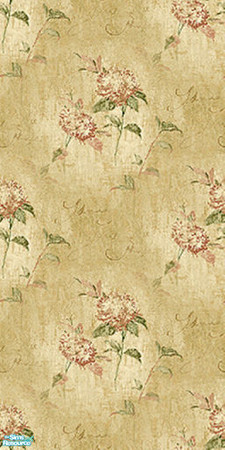 Sims 2 — Dynasty Wallpaper by Riverwillows — Beautiful golden floral wallpaper. Part of the Dynasty Bedroom by