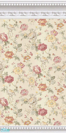 Sims 2 — jsf2WMBRDuskyPinkFloralFull by jsf — A soft pastel background for scattered pink and tangerine roses, yellow