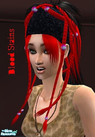 Sims 2 — ~Vivid Acid~ Rikku Hair Recolours - Blood Stains by hrekkjavaka — Streaked recolours of Rosesims2 Rikku mesh